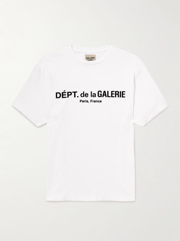 French Lux Flocked Cotton-Jersey T-Shirt French Lux Flocked Cotton-Jersey T-Shirt
