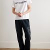 French Lux Flocked Cotton-Jersey T-Shirt - OU French Lux Flocked Cotton-Jersey T-Shirt - OU