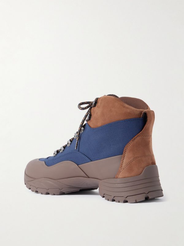 Rubber and Suede-Trimmed Ripstop Lace-Up Boots - BK Rubber and Suede-Trimmed Ripstop Lace-Up Boots - BK