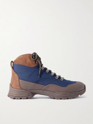 Rubber and Suede-Trimmed Ripstop Lace-Up Boots Rubber and Suede-Trimmed Ripstop Lace-Up Boots