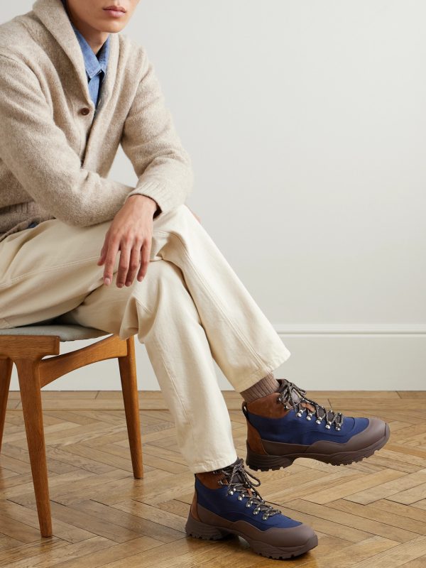 Rubber and Suede-Trimmed Ripstop Lace-Up Boots - OU Rubber and Suede-Trimmed Ripstop Lace-Up Boots - OU