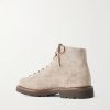 Polacco Velvet-Trimmed Suede Hiking Boots - BK Polacco Velvet-Trimmed Suede Hiking Boots - BK