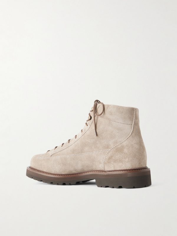Polacco Velvet-Trimmed Suede Hiking Boots - BK Polacco Velvet-Trimmed Suede Hiking Boots - BK