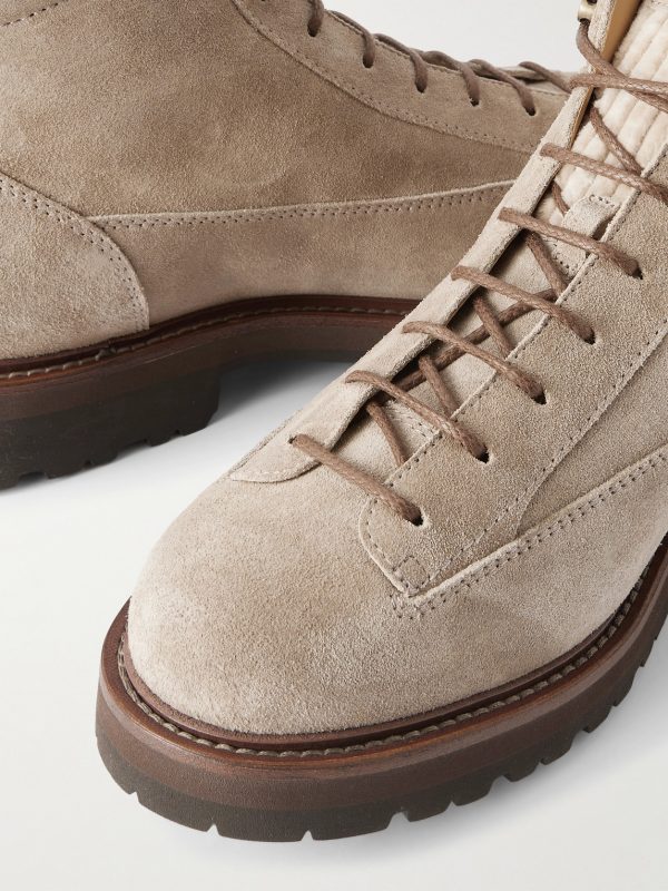 Polacco Velvet-Trimmed Suede Hiking Boots - CU Polacco Velvet-Trimmed Suede Hiking Boots - CU