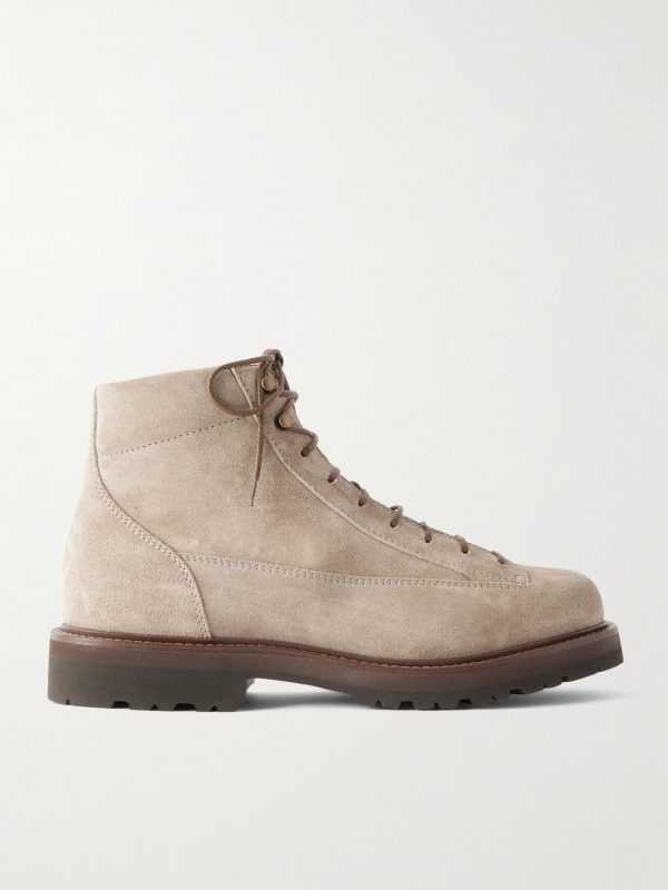 Polacco Velvet-Trimmed Suede Hiking Boots Polacco Velvet-Trimmed Suede Hiking Boots