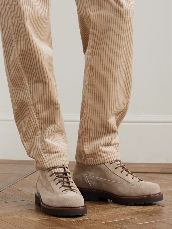 Polacco Velvet-Trimmed Suede Hiking Boots - OU Polacco Velvet-Trimmed Suede Hiking Boots - OU