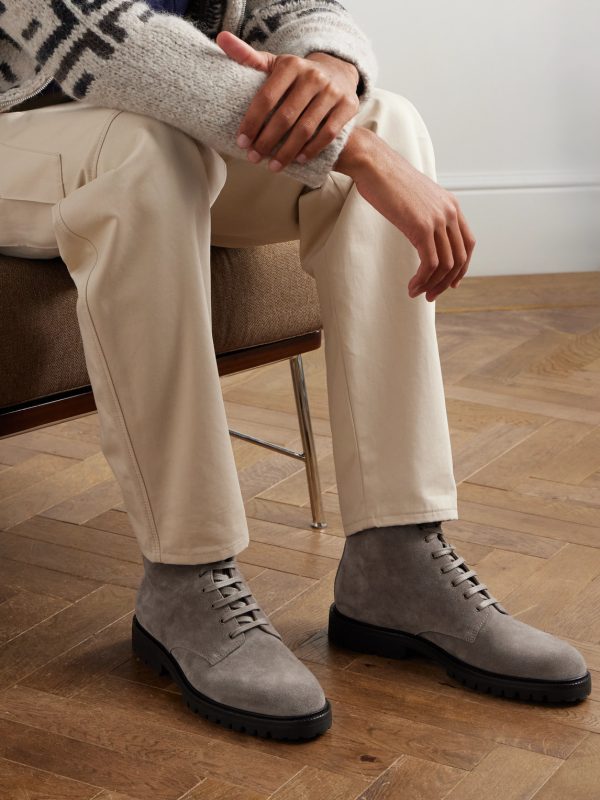 Pedula Waxed-Suede Lace-Up Boots - OU Pedula Waxed-Suede Lace-Up Boots - OU