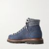 Flannel-Trimmed Nubuck Boots - BK Flannel-Trimmed Nubuck Boots - BK