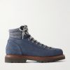 Flannel-Trimmed Nubuck Boots Flannel-Trimmed Nubuck Boots