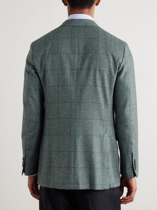 Virgil Checked Wool, Cotton and Cashmere-Blend Blazer - BK Virgil Checked Wool, Cotton and Cashmere-Blend Blazer - BK