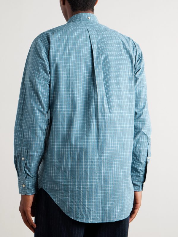 Button-Down Collar Checked Cotton-Poplin Shirt - BK Button-Down Collar Checked Cotton-Poplin Shirt - BK