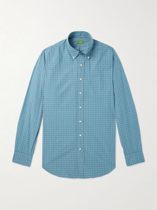 Button-Down Collar Checked Cotton-Poplin Shirt Button-Down Collar Checked Cotton-Poplin Shirt