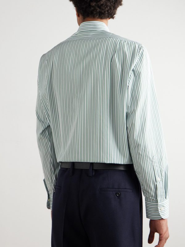 Striped Cotton-Poplin Shirt - BK Striped Cotton-Poplin Shirt - BK