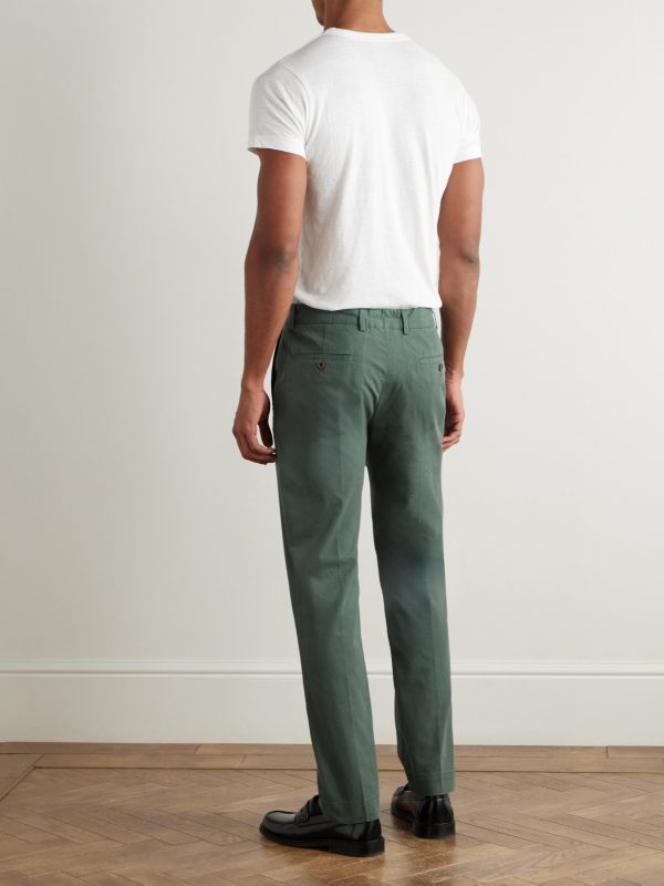 Field Straight-Leg Garment-Dyed Cotton-Twill Trousers - BK