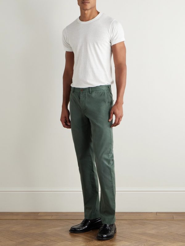 Field Straight-Leg Garment-Dyed Cotton-Twill Trousers - FR