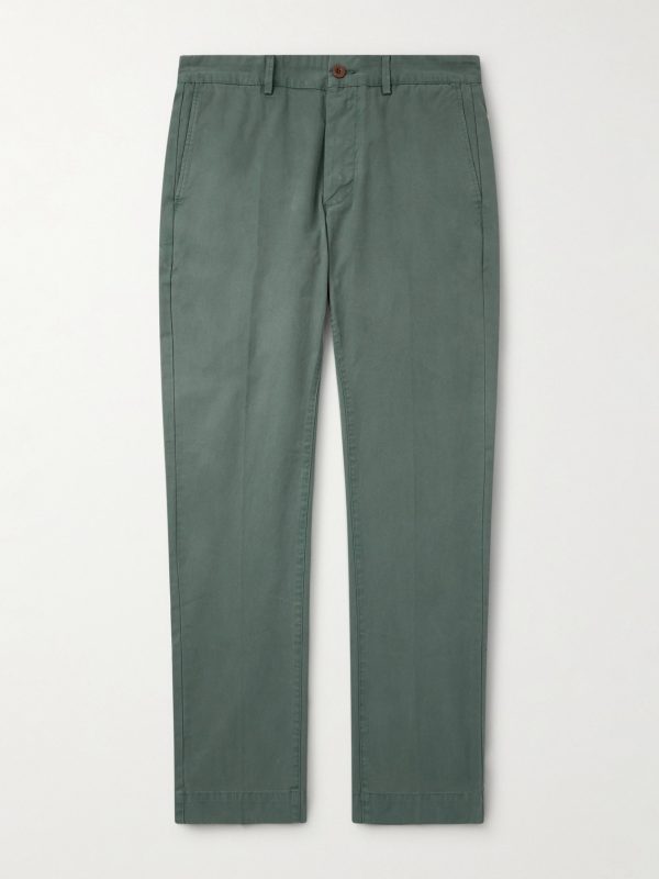 Field Straight-Leg Garment-Dyed Cotton-Twill Trousers