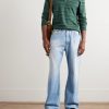 Slim-Fit Striped Cotton and Cashmere-Blend Polo Shirt - OU Slim-Fit Striped Cotton and Cashmere-Blend Polo Shirt - OU