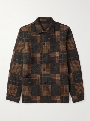 Checked Wool-Flannel Overshirt