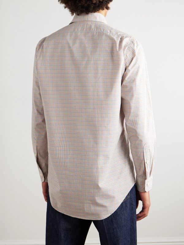 Checked Cotton-Tattersall Shirt - BK