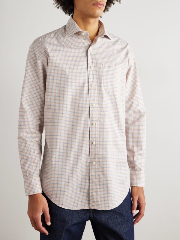 Checked Cotton-Tattersall Shirt - FR