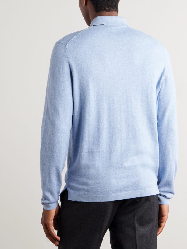 Slim-Fit Cotton and Cashmere-Blend Polo Shirt - BK