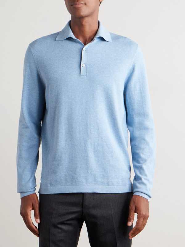 Slim-Fit Cotton and Cashmere-Blend Polo Shirt - FR