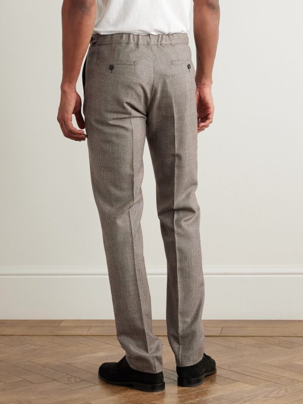 Ghost Straight-Leg Prince of Wales Wool-Hopsack Suit Trousers - BK Ghost Straight-Leg Prince of Wales Wool-Hopsack Suit Trousers - BK