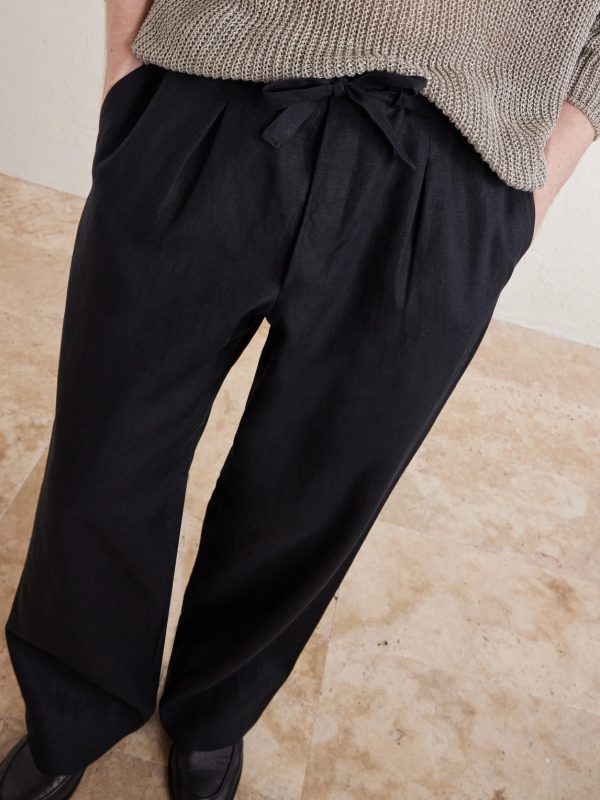 Straight-Leg Linen-Twill Drawstring Trousers - CU Straight-Leg Linen-Twill Drawstring Trousers - CU