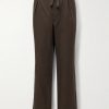 Straight-Leg Pleated Linen Drawstring Trousers Straight-Leg Pleated Linen Drawstring Trousers