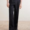 Wide-Leg Pleated Linen Trousers - FR