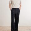 Wide-Leg Pleated Linen Trousers - OU