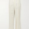 Straight-Leg Pleated Linen Trousers