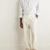 Straight-Leg Pleated Linen Trousers - OU