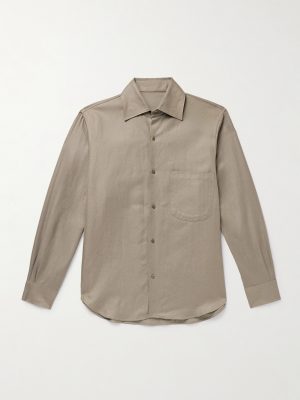 Cotton and Linen-Blend Twill Shirt Cotton and Linen-Blend Twill Shirt