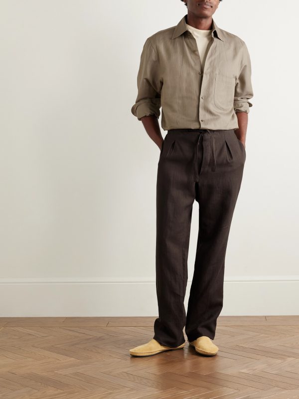 Cotton and Linen-Blend Twill Shirt - OU
