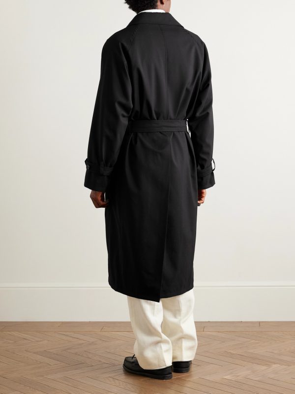 Belted Wool Trench Coat - BK Belted Wool Trench Coat - BK