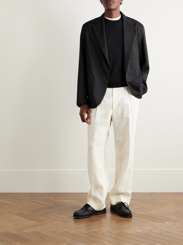 Unstructured Wool-Crepe Blazer - OU Unstructured Wool-Crepe Blazer - OU
