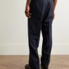 Straight-Leg Pleated Wool Trousers - BK Straight-Leg Pleated Wool Trousers - BK