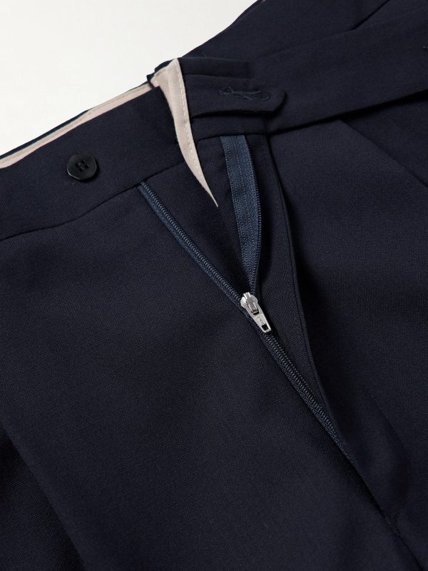 Straight-Leg Pleated Wool Trousers - E1 Straight-Leg Pleated Wool Trousers - E1