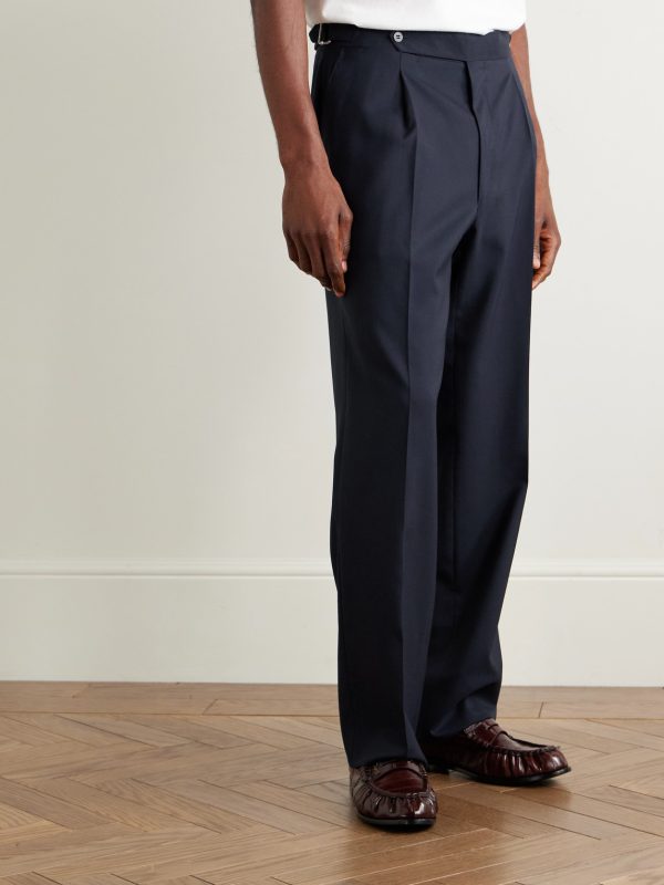 Straight-Leg Pleated Wool Trousers - FR Straight-Leg Pleated Wool Trousers - FR