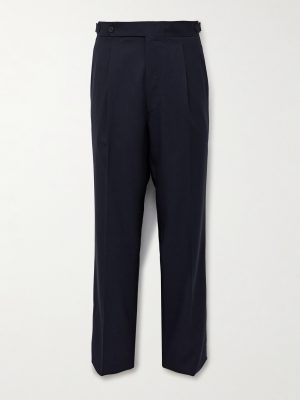 Straight-Leg Pleated Wool Trousers Straight-Leg Pleated Wool Trousers