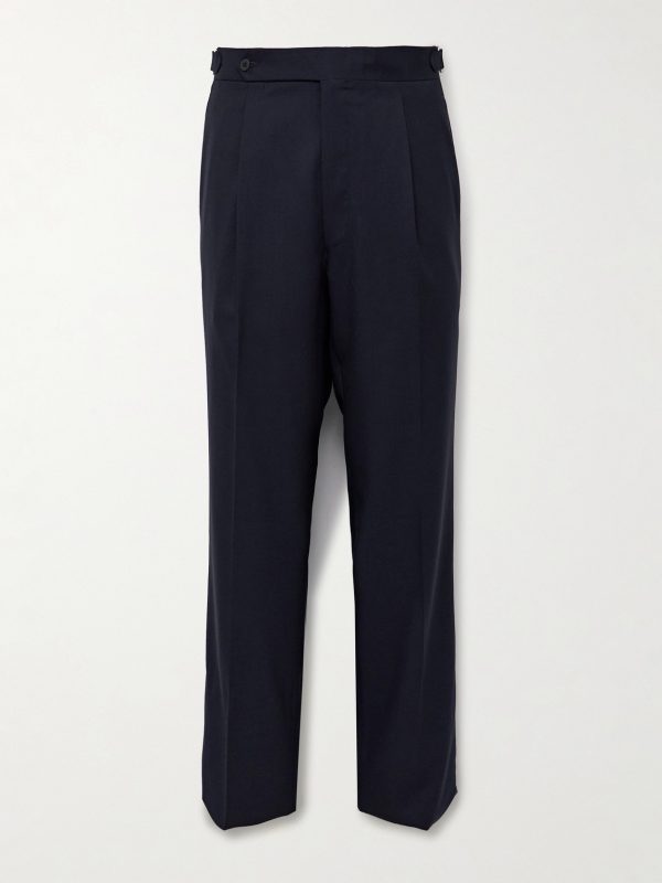 Straight-Leg Pleated Wool Trousers Straight-Leg Pleated Wool Trousers
