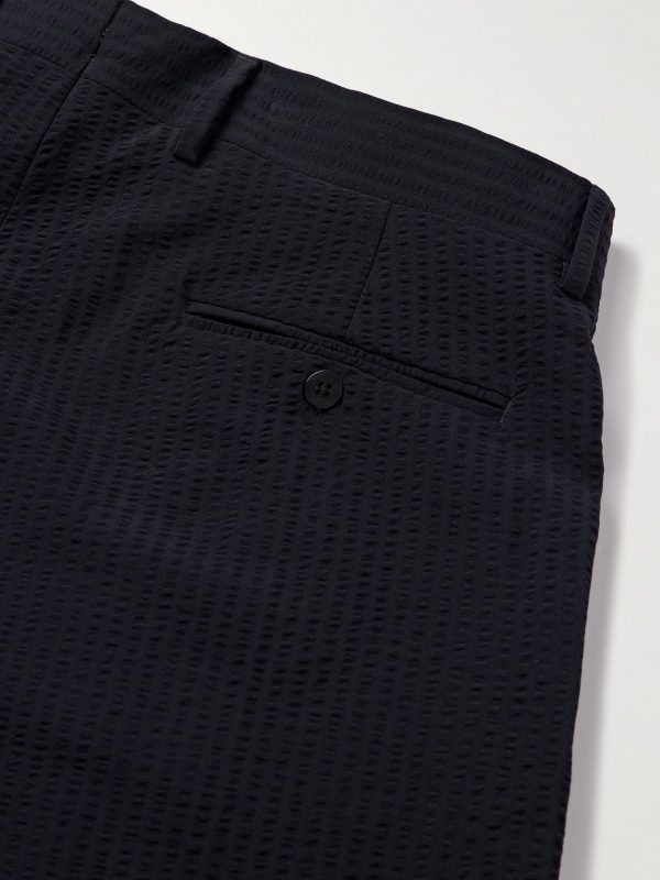 Pleated Wool-Seersucker Shorts - CU Pleated Wool-Seersucker Shorts - CU