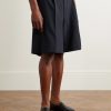 Pleated Wool-Seersucker Shorts - FR Pleated Wool-Seersucker Shorts - FR