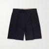 Pleated Wool-Seersucker Shorts Pleated Wool-Seersucker Shorts
