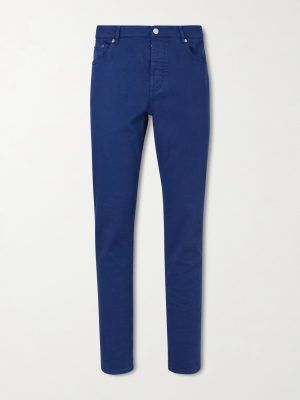 Slim-Fit Straight-Leg Logo-Embroidered Jeans