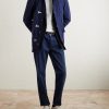 Slim-Fit Straight-Leg Logo-Embroidered Jeans - OU Slim-Fit Straight-Leg Logo-Embroidered Jeans - OU