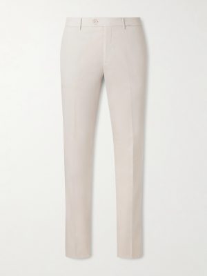 Slim-Fit Stretch-Cotton Twill Trousers