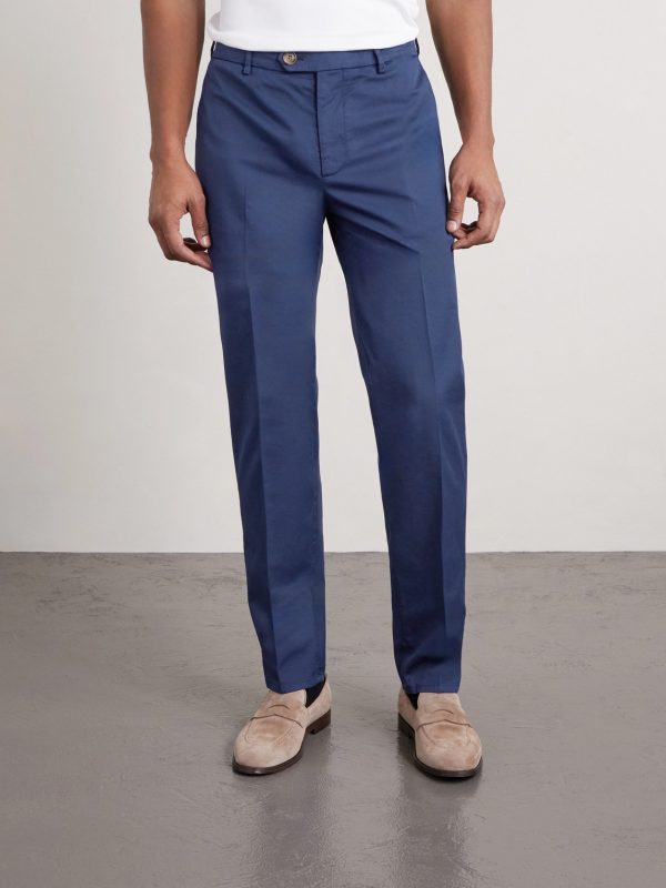 Slim-Fit Stretch-Cotton Twill Trousers - FR Slim-Fit Stretch-Cotton Twill Trousers - FR