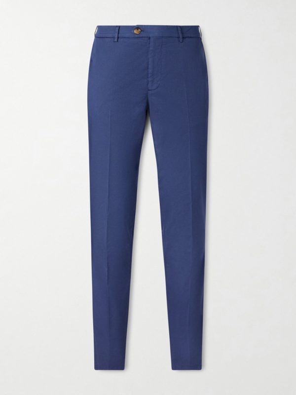 Slim-Fit Stretch-Cotton Twill Trousers Slim-Fit Stretch-Cotton Twill Trousers